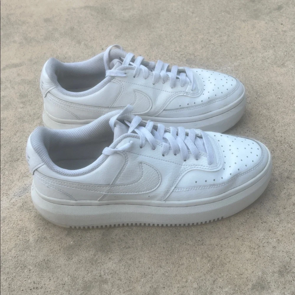 Nike Women's Court Vision Alta White Platform Sneaker Size 10
